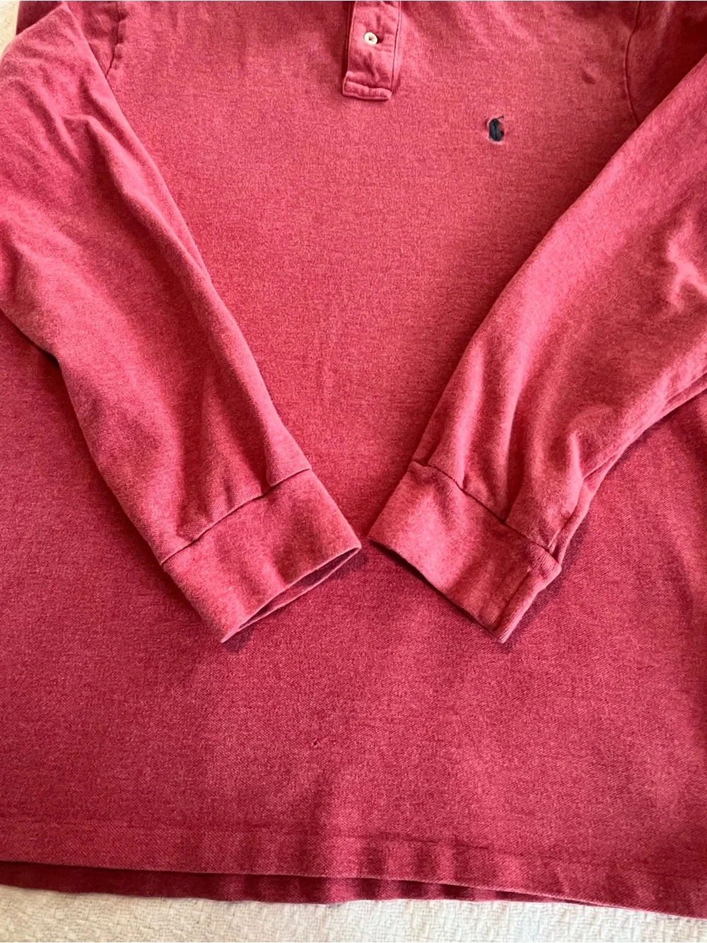 Polo Ralph Lauren Men’s Long-Sleeve Shirt Rose Red  / Navy Pony Size XL EUC